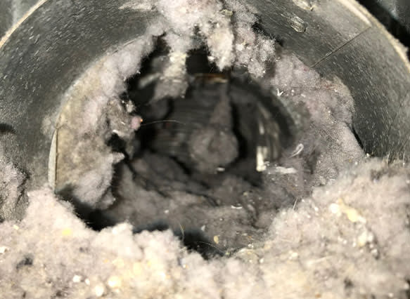 Before Dryer Vent Cleaning, Power Vac of Ottawa